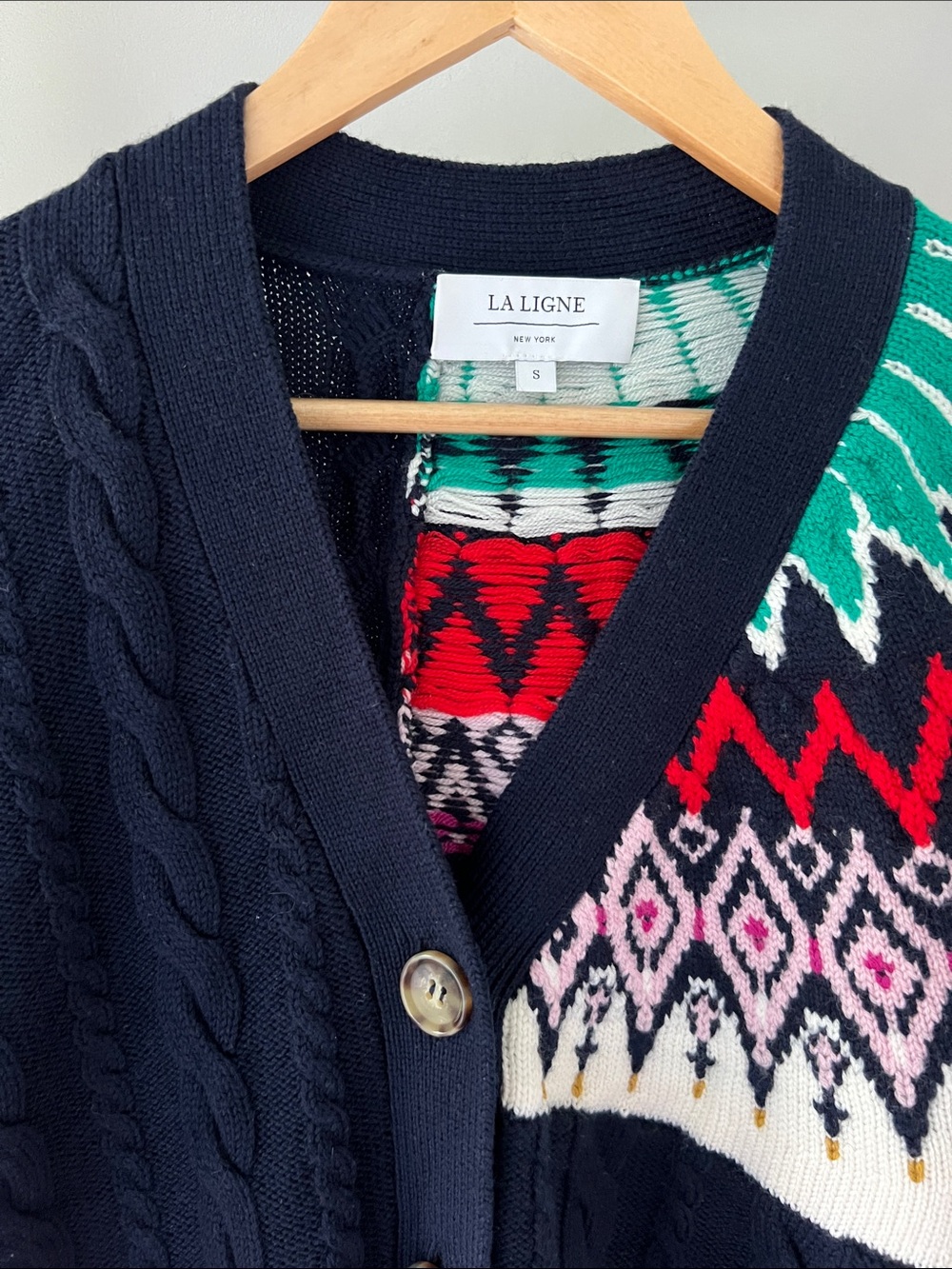 RARE La Ligne La Ligne Courchevel Alpine Merino Wool Cardigan - Picture 2 of 6